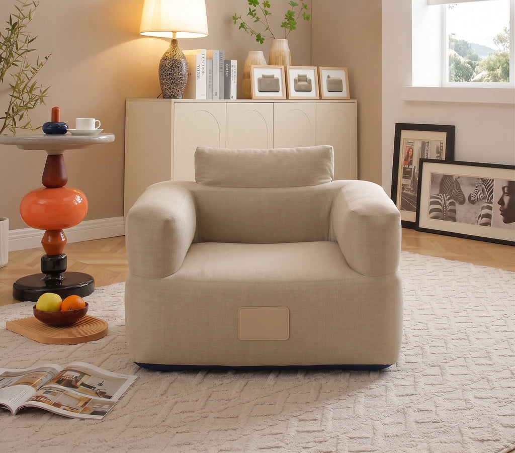 Khaki Inflatable Lounge Chair - Auto Pump