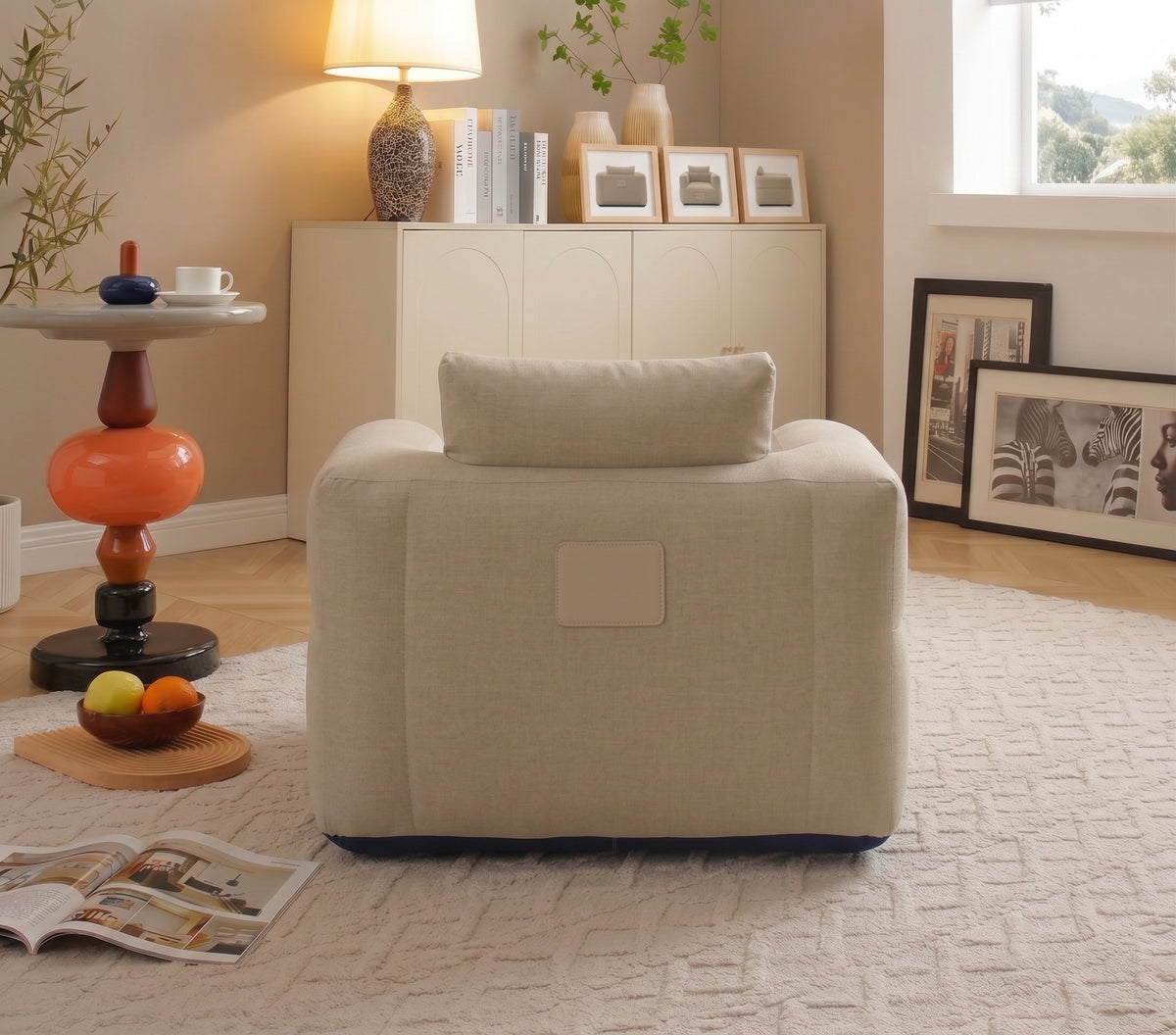 Khaki Inflatable Lounge Chair - Auto Pump