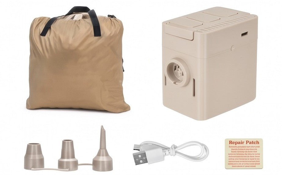 Khaki Inflatable Lounge Chair - Auto Pump