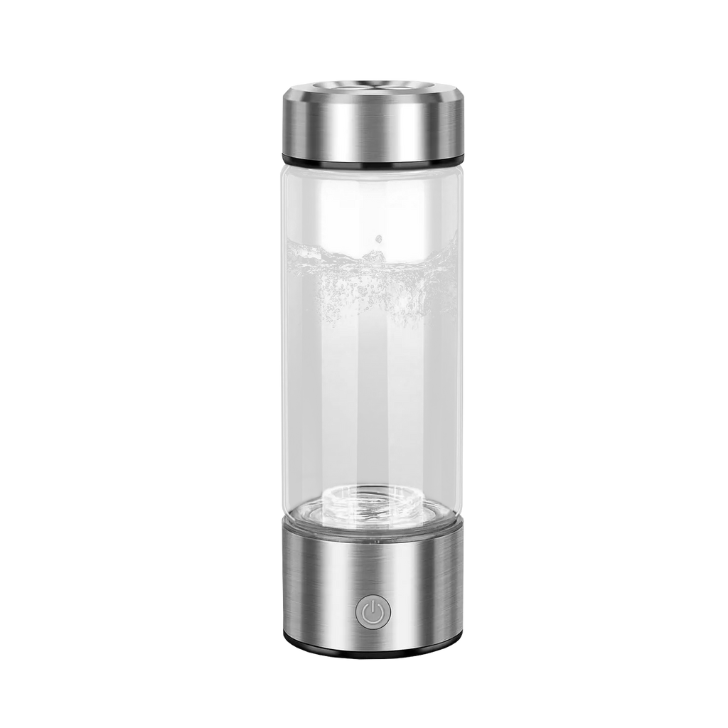 Portable Hydrogen Water Bottle – 4000PPB, SPE/PEM Electrolysis, 16oz Glass