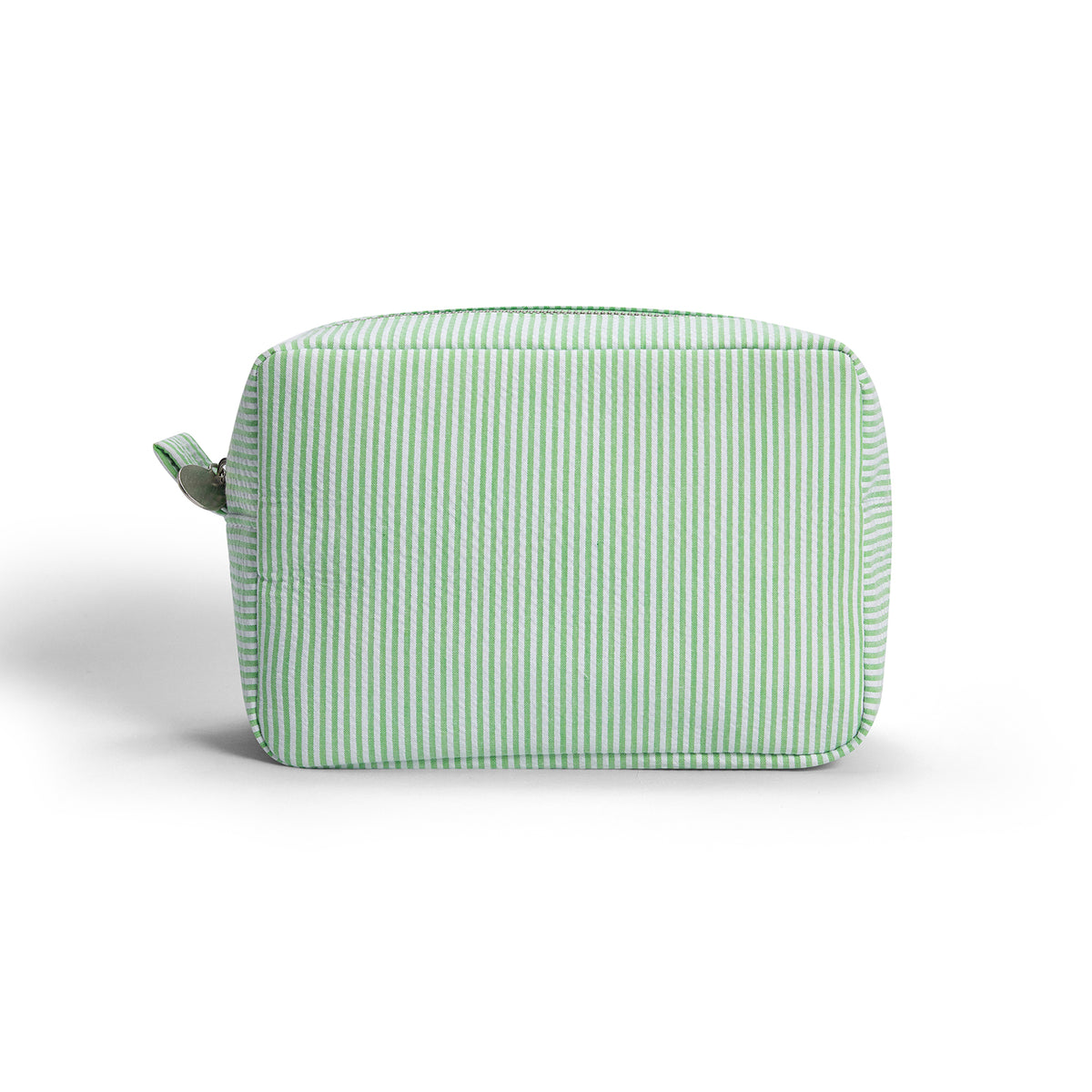 Seersucker Striped Makeup Bag – Cotton Cosmetic Pouch for Women