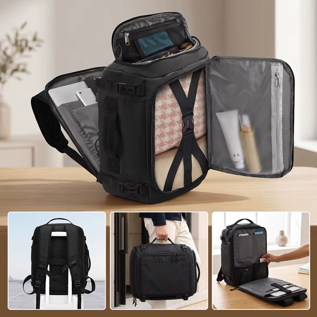 Expandable Travel Backpack - Water Resistant, 20-39L