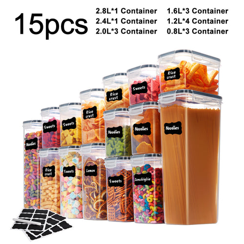 Airtight Food Storage Container Set with Labels