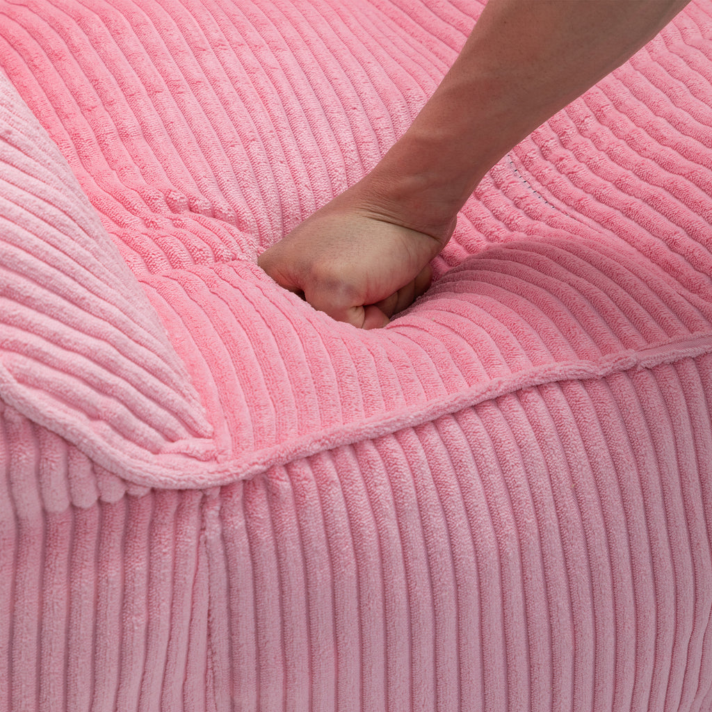Multi-Color Corduroy Bean Bag Ottoman Set