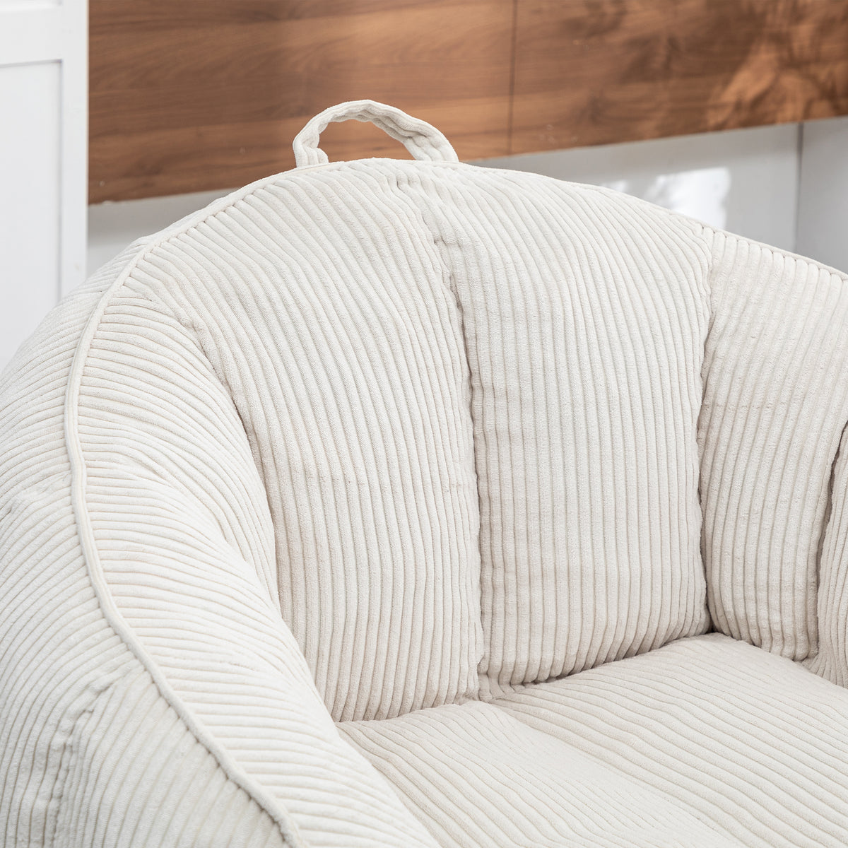 Multi-Color Corduroy Bean Bag Ottoman Set