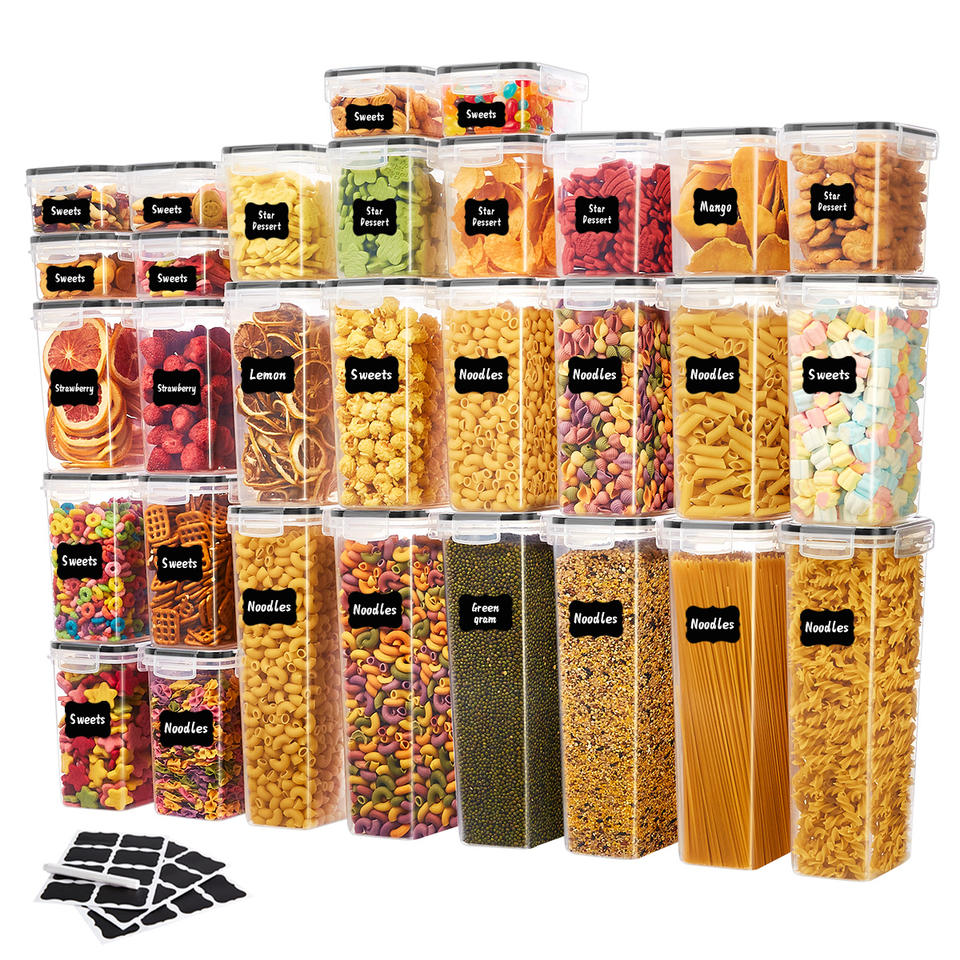Airtight Food Storage Container Set with Labels