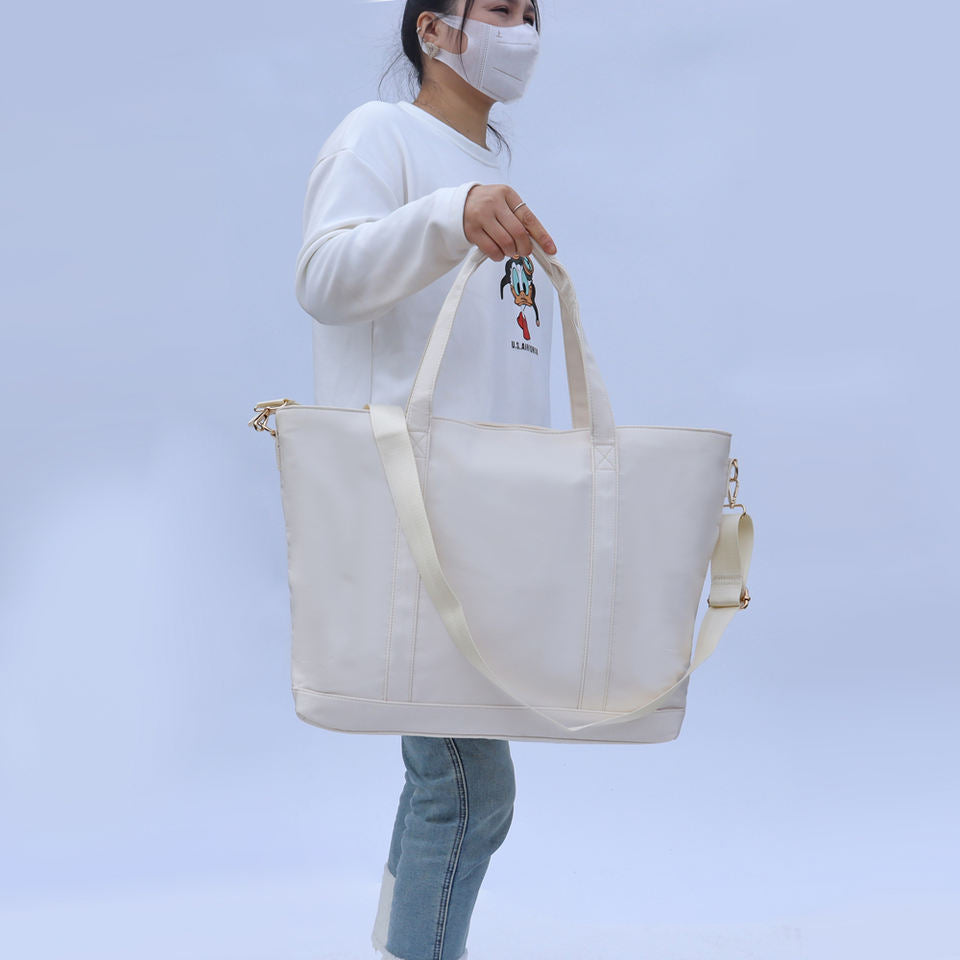 Nylon Tote Bag with Crossbody Strap – Women's Everyday Shoulder Bag
