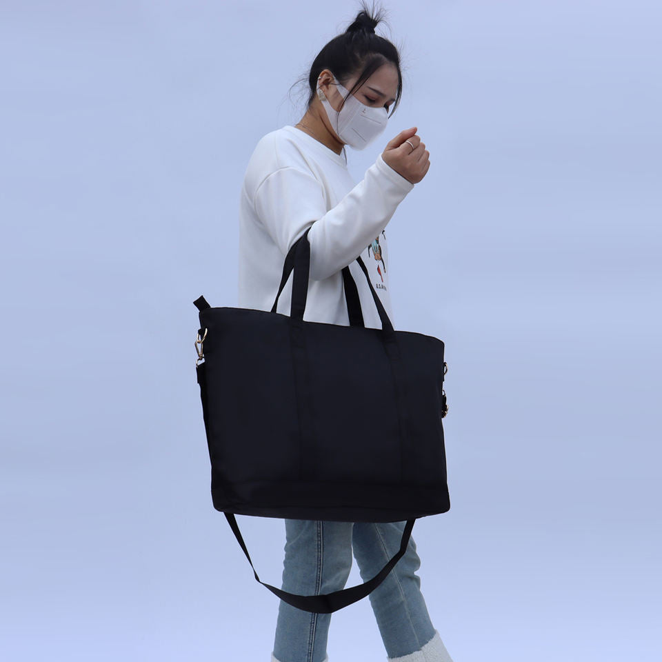 Nylon Tote Bag with Crossbody Strap – Women's Everyday Shoulder Bag