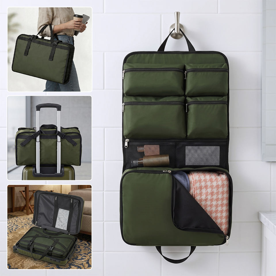 5-Piece Hardside Luggage Set – Spinner Suitcases with Duffel & Garment Bag