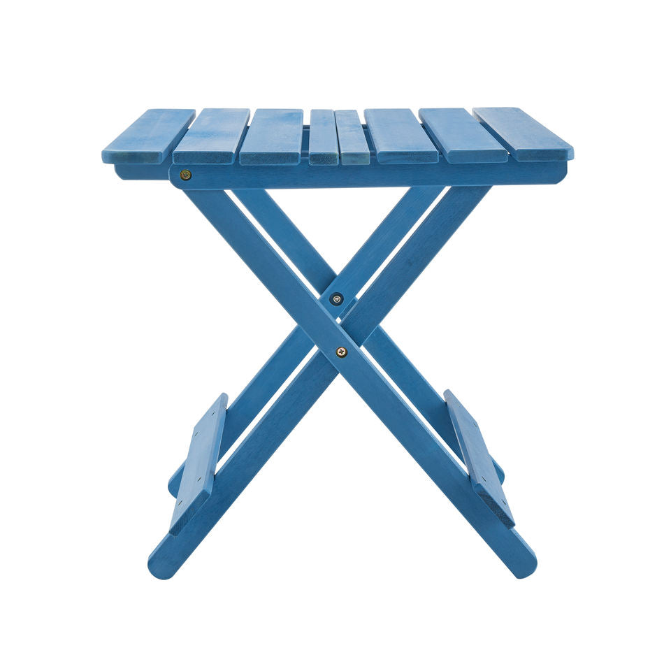 Blue Wood Folding Adirondack Side Table