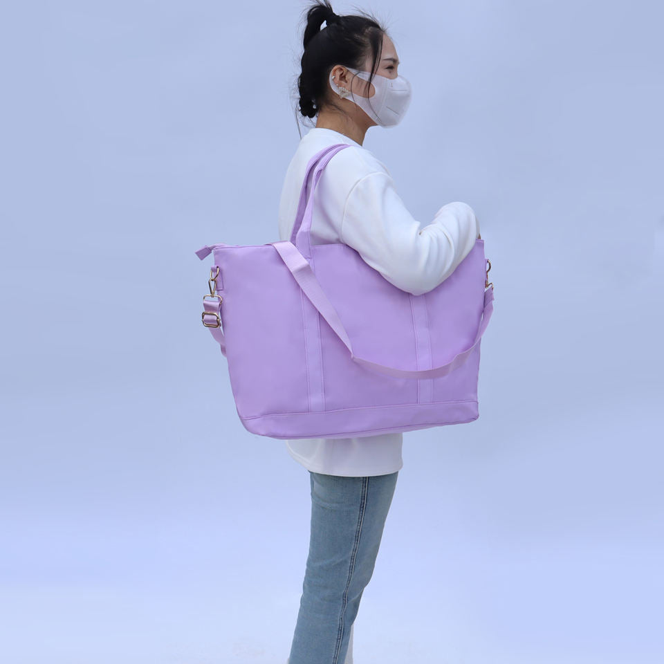 Nylon Tote Bag with Crossbody Strap – Women's Everyday Shoulder Bag