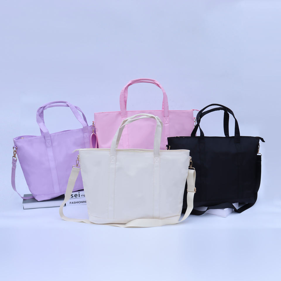 Nylon Tote Bag with Crossbody Strap – Women's Everyday Shoulder Bag