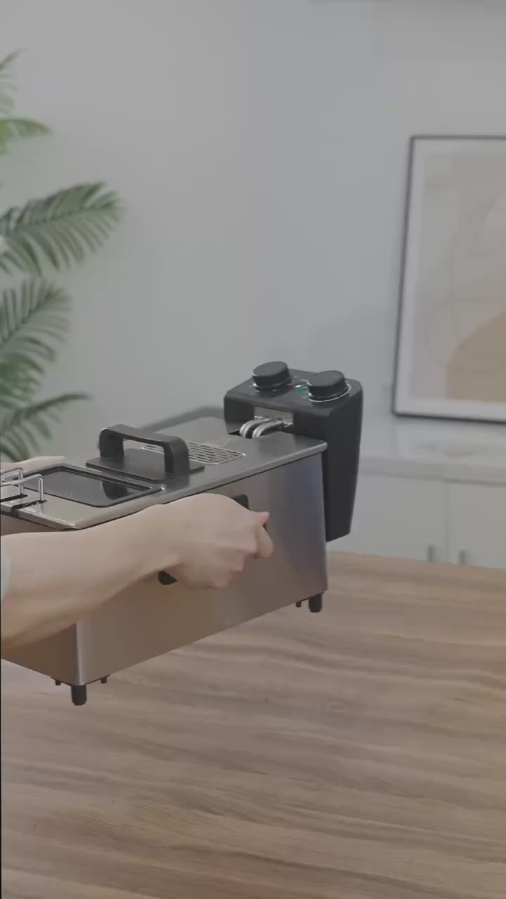 Stainless Steel Electric Deep Fryer with Basket